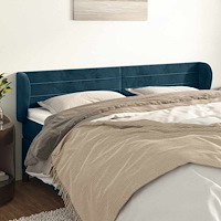 vidaXL Sänggavel med kanter mörkblå 163x23x78/88 cm sammet