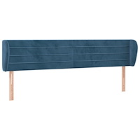 vidaXL Sänggavel med kanter mörkblå 163x23x78/88 cm sammet
