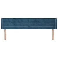 vidaXL Sänggavel med kanter mörkblå 163x23x78/88 cm sammet