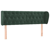 vidaXL Sänggavel med kanter mörkgrön 163x23x78/88 cm sammet