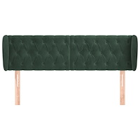 vidaXL Sänggavel med kanter mörkgrön 163x23x78/88 cm sammet