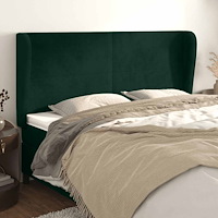 vidaXL Sänggavel med kanter mörkgrön 203x23x118/128 cm sammet