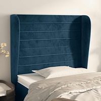 vidaXL Sänggavel med kanter mörkblå 83x23x118/128 cm sammet