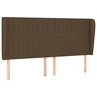vidaXL Sänggavel med kanter mörkbrun 163x23x118/128 cm tyg