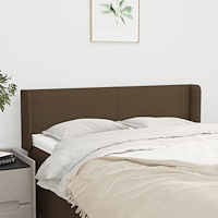 vidaXL Sänggavel med kanter mörkbrun 147x16x78/88 cm tyg