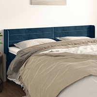 vidaXL Sänggavel med kanter mörkblå 163x16x78/88 cm sammet