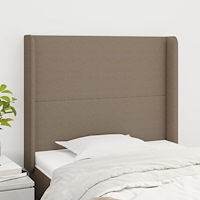 vidaXL Sänggavel med kanter taupe 93x16x118/128 cm tyg