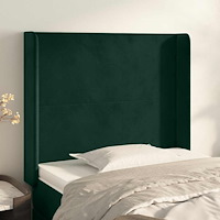 vidaXL Sänggavel med kanter mörkgrön 103x16x118/128 cm sammet