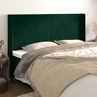vidaXL Sänggavel med kanter mörkgrön 203x16x118/128 cm sammet