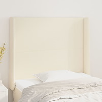 vidaXL Sänggavel med kanter gräddvit 93x16x118/128 cm konstläder