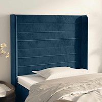 vidaXL Sänggavel med kanter mörkblå 83x16x118/128 cm sammet