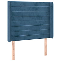 vidaXL Sänggavel med kanter mörkblå 83x16x118/128 cm sammet