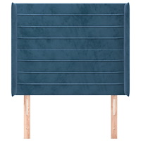 vidaXL Sänggavel med kanter mörkblå 83x16x118/128 cm sammet