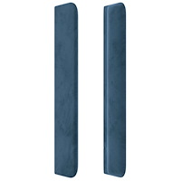 vidaXL Sänggavel med kanter mörkblå 83x16x118/128 cm sammet