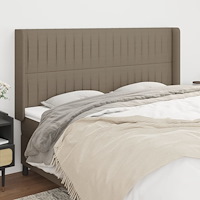 vidaXL Sänggavel med kanter taupe 163x16x118/128 cm tyg