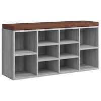 vidaXL Skobänk grå sonoma 103x30x48 cm konstruerat trä