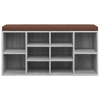 vidaXL Skobänk grå sonoma 103x30x48 cm konstruerat trä