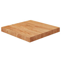 vidaXL Fyrkantig bordsskiva ljusbrun 40 x 40 x 4cm behandlad massiv ek