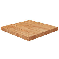 vidaXL Fyrkantig bordsskiva ljusbrun 50 x 50 x 4cm behandlad massiv ek
