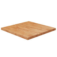vidaXL Fyrkantig bordsskiva ljusbrun 80 x 80 x 4cm behandlad massiv ek