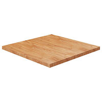 vidaXL Fyrkantig bordsskiva ljusbrun 90 x 90 x 4cm behandlad massiv ek