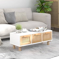 vidaXL Soffbord vit 80x40x30 cm konstruerat trä&massiv furu