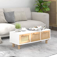 vidaXL Soffbord vit 80x40x30 cm konstruerat trä&massiv furu