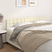 vidaXL Sänggavlar gräddvit 200x5x78/88 cm konstläder