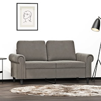 vidaXL 2-sitssoffa ljusgrå 120 cm sammet