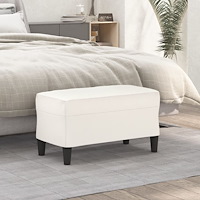 vidaXL Bänk gräddvit 70x35x41 cm konstläder