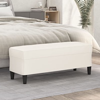 vidaXL Bänk gräddvit 100x35x41 cm konstläder