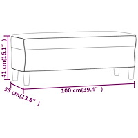 vidaXL Bänk gräddvit 100x35x41 cm sammet