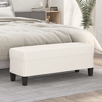 vidaXL Bänk gräddvit 100x35x41 cm konstläder