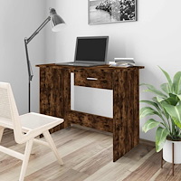 vidaXL Skrivbord rökfärgad ek 100x50x76 cm konstruerat trä