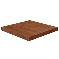 vidaXL Fyrkantig bordsskiva mörkbrun 50x50x4cm behandlad massiv ek