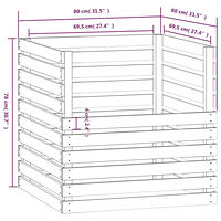 vidaXL Kompostlåda honungsbrun 80x80x78 cm massiv furu