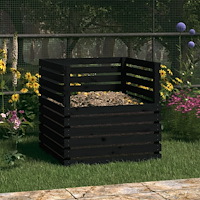 vidaXL Kompostlåda svart 80x80x78 cm massiv furu