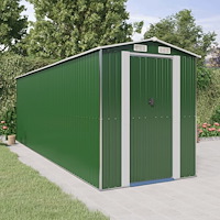 vidaXL Trädgårdsskjul grön 192x606x223 cm galvaniserat stål