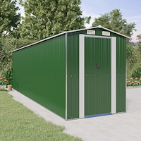 vidaXL Trädgårdsskjul grön 192x689x223 cm galvaniserat stål