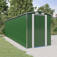 vidaXL Trädgårdsskjul grön 192x689x223 cm galvaniserat stål
