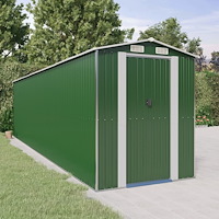 vidaXL Trädgårdsskjul grön 192x772x223 cm galvaniserat stål