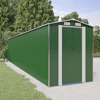 vidaXL Trädgårdsskjul grön 192x938x223 cm galvaniserat stål