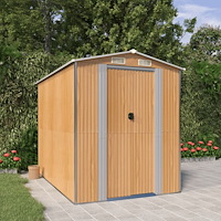vidaXL Trädgårdsskjul ljusbrun 192x274x223 cm galvaniserat stål