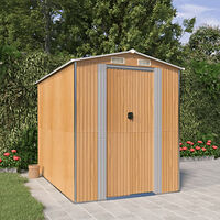 vidaXL Trädgårdsskjul ljusbrun 192x274x223 cm galvaniserat stål