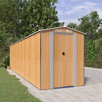 vidaXL Trädgårdsskjul ljusbrun 192x772x223 cm galvaniserat stål