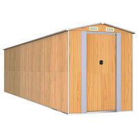 vidaXL Trädgårdsskjul ljusbrun 192x772x223 cm galvaniserat stål
