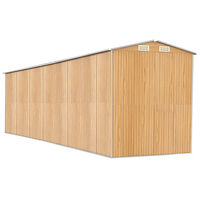 vidaXL Trädgårdsskjul ljusbrun 192x772x223 cm galvaniserat stål