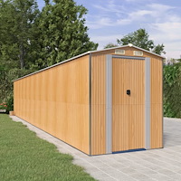 vidaXL Trädgårdsskjul ljusbrun 192x1021x223 cm galvaniserat stål