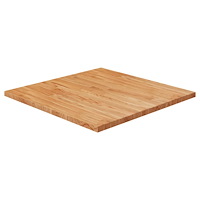 vidaXL Fyrkantig bordsskiva ljusbrun 70x70x2,5cm behandlad massiv ek