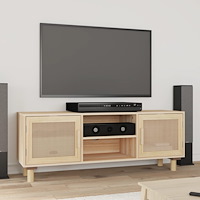 vidaXL Tv-bänk Brun 105x30x40 cm massiv furu & naturlig rotting